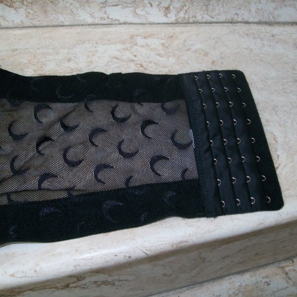 Poizen Industries Womens Black Mesh Moon Boned Figure Flattering Bustier Bra M/L - Picture 5 of 8